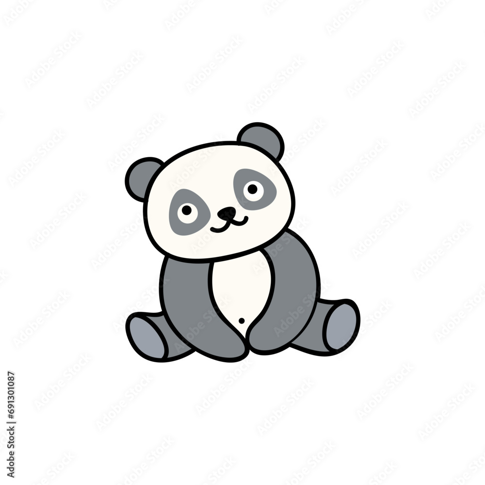 Naklejka premium hand drawn cartoon cute animal panda