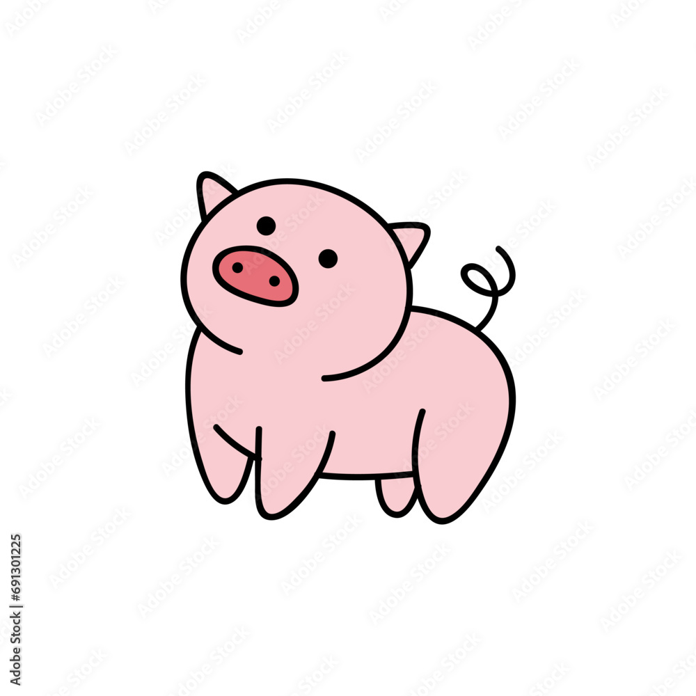 hand drawn cartoon cute animal pig hand drawn cartoon cute animal pig