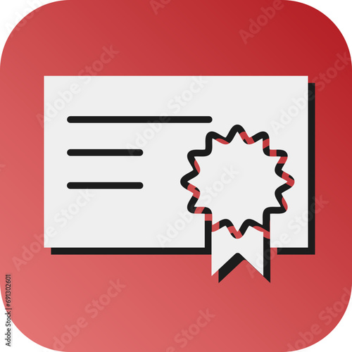 Diploma Vector Glyph Gradient Background Icon Design