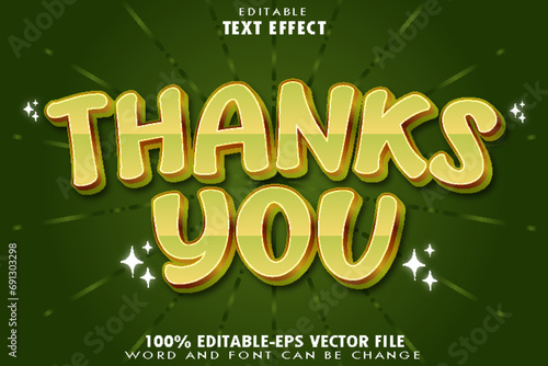 Thanks You Editable Text Effect Transform Emboss Gradient Style