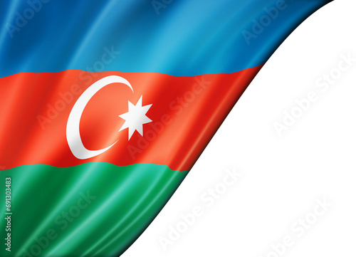 Azerbaijani flag isolated on white banner