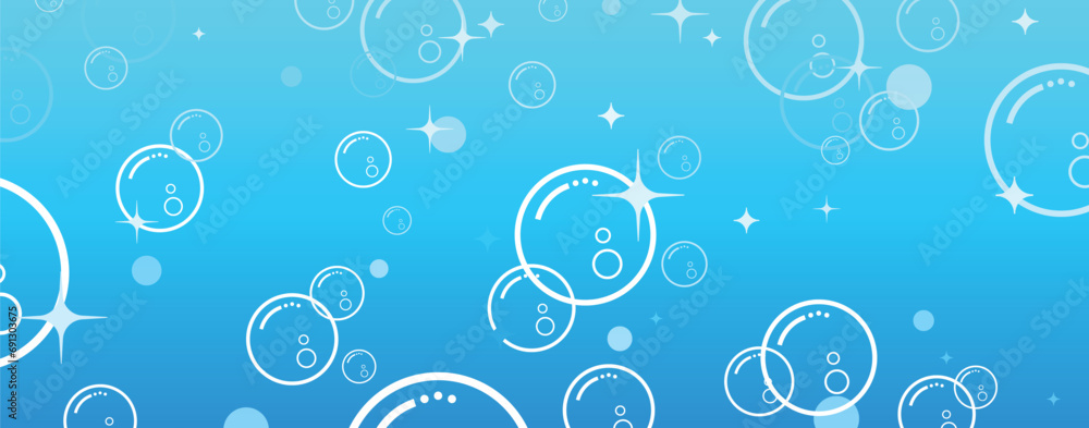 cute background with flying soap bubbles	 - obrazy, fototapety, plakaty 