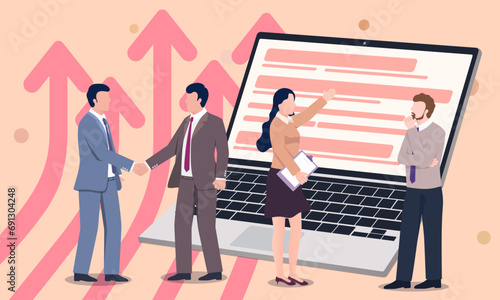 The manager of the company introduces investment products to clients
