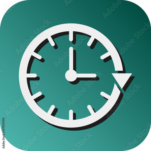 Anti Clockwise Vector Glyph Gradient Background Icon Design