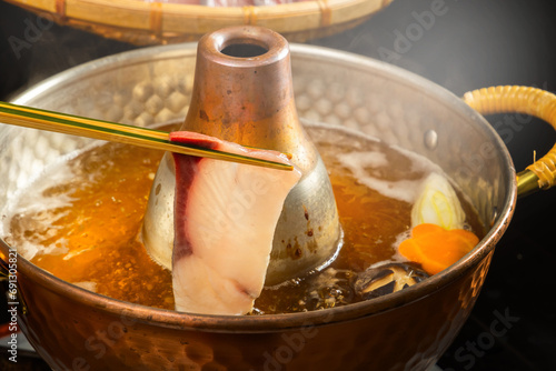 ぶりしゃぶ　Shabu-shabu Japanese food of yellowtail photo