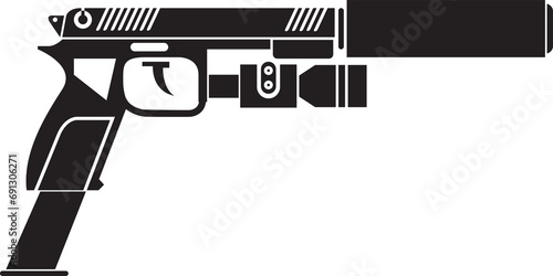 Gun Silencer Glyph Icon
 photo