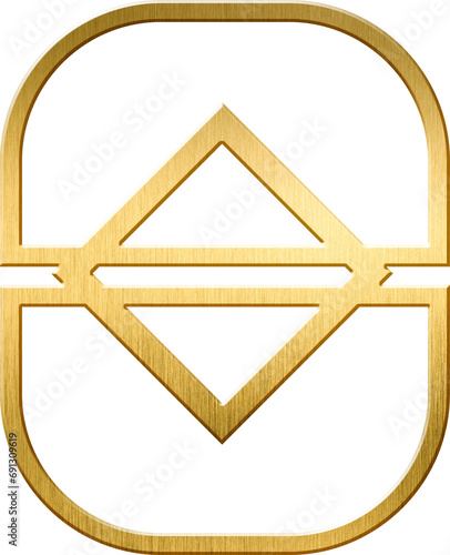 Mmra Krado (Authority's Symbol) in Gold - Representing Justice, Law, and Order in Ghanaian Culture, Ideal for Legal, Governmental, and Authority Themes
 photo