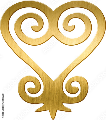 Sankofa Dua (Sankofa Bird) in Radiant Gold - Ghanaian Adinkra Symbol of Learning from the Past, Ideal for Historical and Reflective Designs
