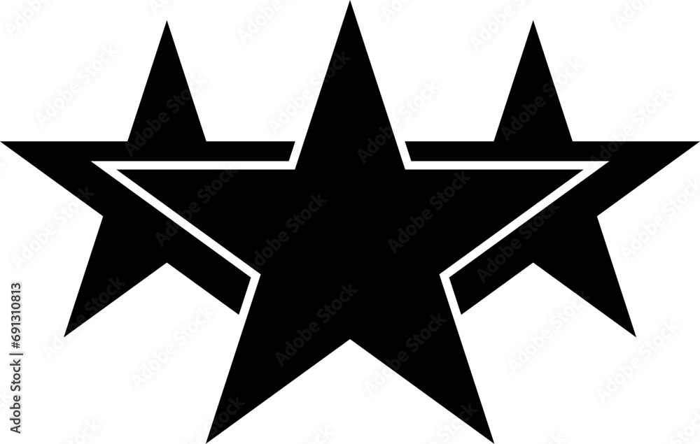 Fototapeta premium Stars line icons set. Rank, quality, shining sparkle, magic, favorite, logo, bright firework, falling, fantasy vector illustration.