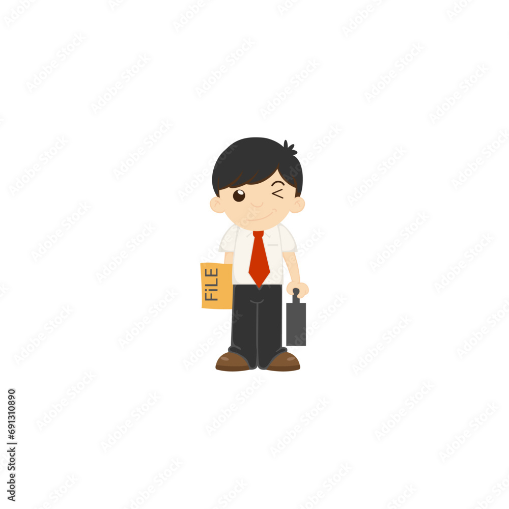 set of cute poses of office workers cartoon set of cute poses of office workers cartoon