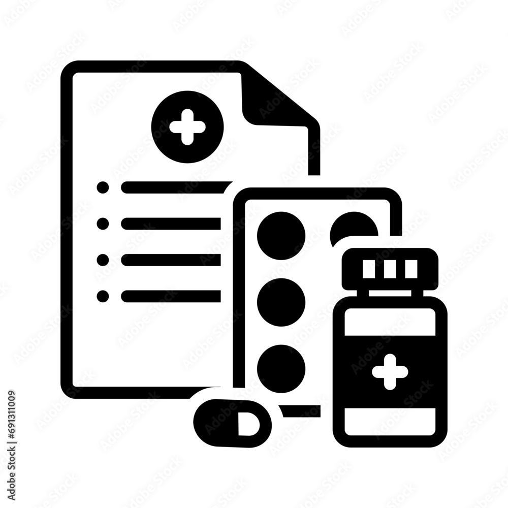 Solid black icon for Medication Solid black icon for Medication