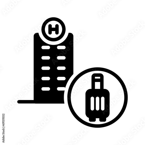 Solid black icon for Stay