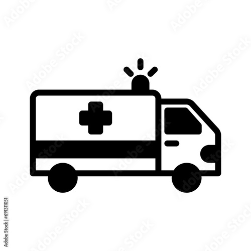 Solid black icon for Ambulance