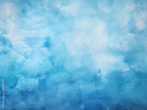 Blue watercolor paint wall background.