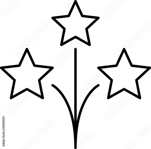 Stars line icons set. Rank, quality, shining sparkle, magic, favorite, logo, bright firework, falling, fantasy vector illustration.