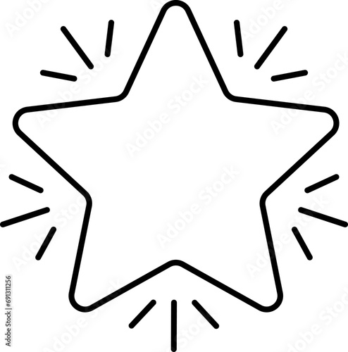 Stars line icons set. Rank, quality, shining sparkle, magic, favorite, logo, bright firework, falling, fantasy vector illustration.