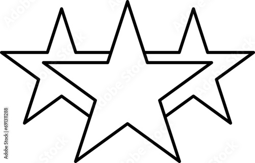 Stars line icons set. Rank, quality, shining sparkle, magic, favorite, logo, bright firework, falling, fantasy vector illustration.