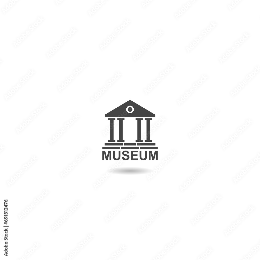 Museum logo icon with shadow Museum logo icon with shadow