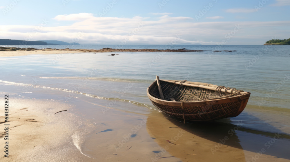Celtic Tides: The Simple Coracle in the Bay
