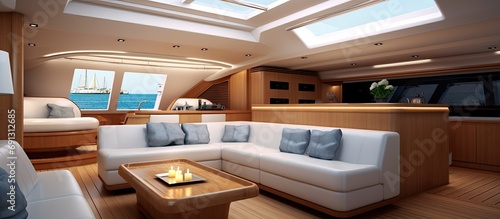 Yacht's interior photo.