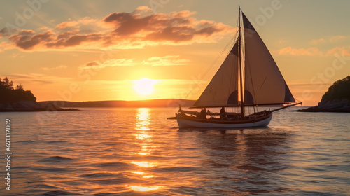 Sunset Whalesong: A Historic Whaleboat's Coastal Journey