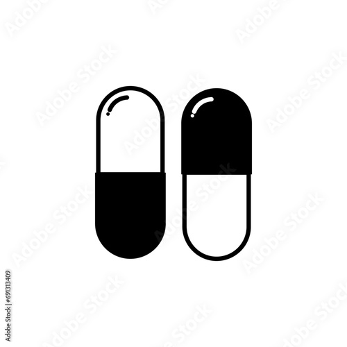 capsule icon vector design , line medicine and healthcare symbol