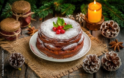 Wallpaper Mural Christmas Cake background, Christmas holiday Torontodigital.ca