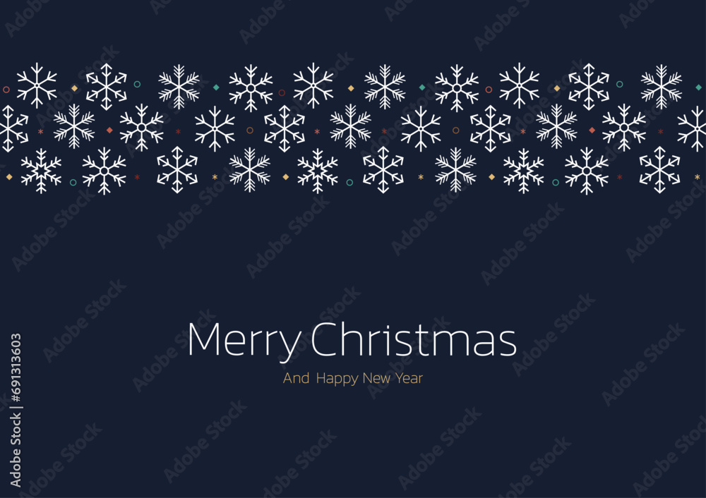 Snowflake pattern background for Christmas day and Happy new year. Snowflake pattern vector. free space for text.