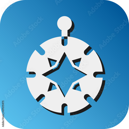 Compass Vector Glyph Gradient Background Icon Design