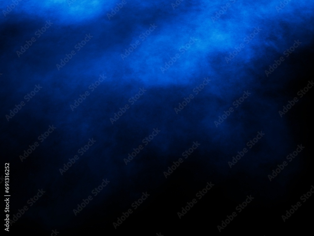 Fototapeta premium Clouds and fog and blue lights floating in the dark sky. Abstract background used for various designs.