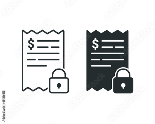 Locked bill payment. Illustration vector