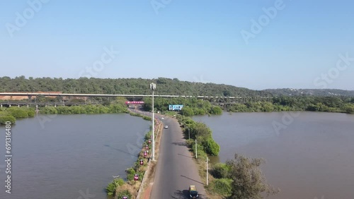 Wallpaper Mural Cortalim bridge Goa | Zuari bridge Goa | River on the sides | Mangroves | Backwaters Goa Torontodigital.ca