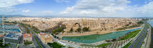 Cathedral in Palma from above panorama
