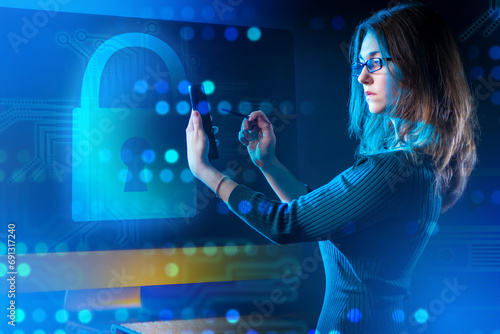 Woman cyber security engine...