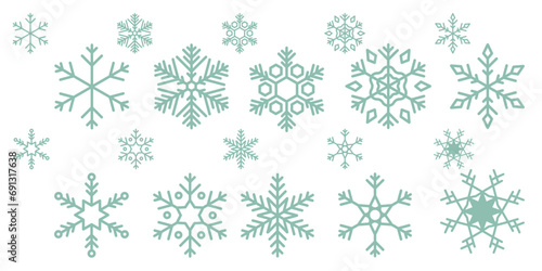 flat snowflakes christmas decorative