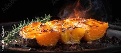 Yakiimo, a baked sweet potato dish, is a delicious dessert that gets even sweeter when heated. photo
