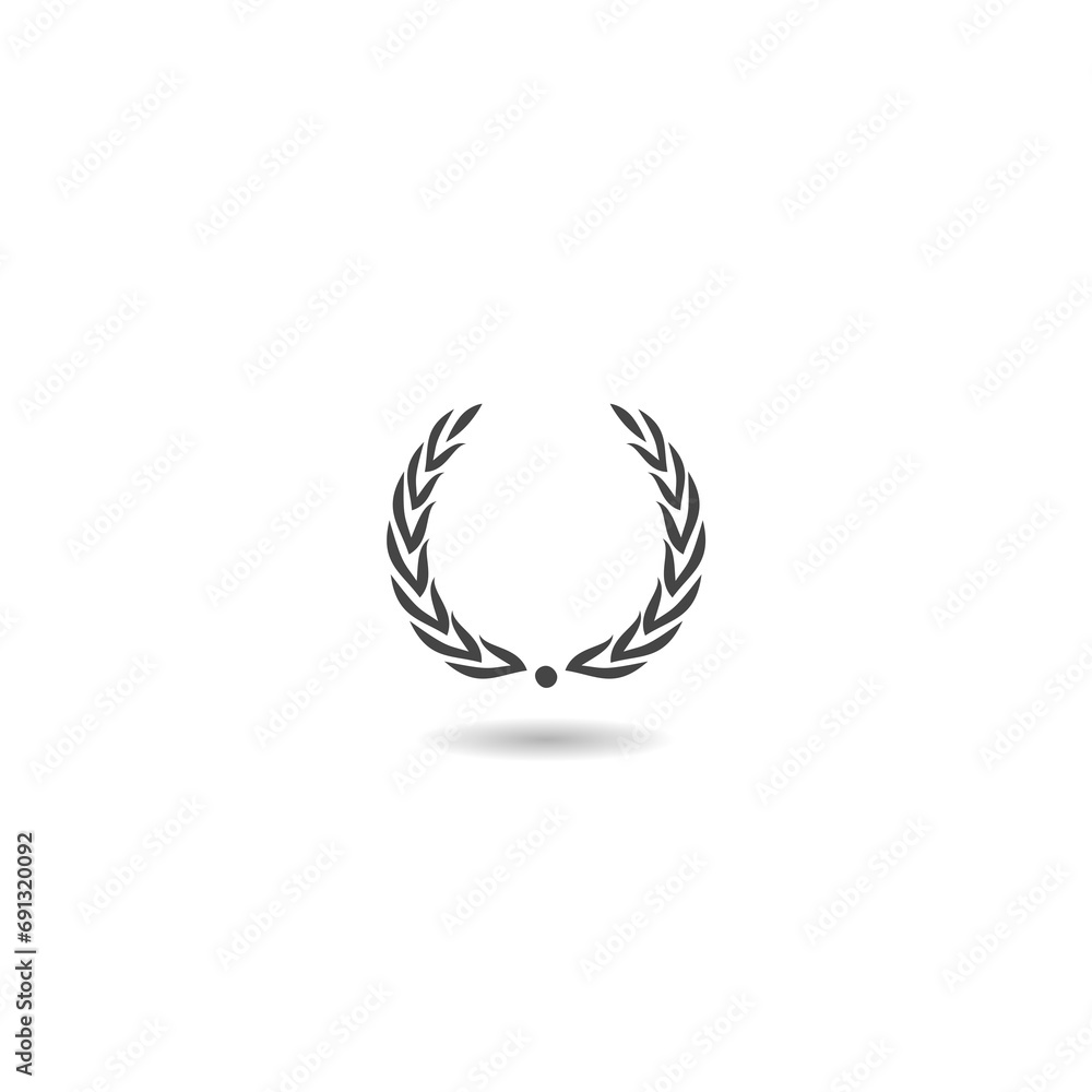 Obraz premium Laurel wreath icon with shadow