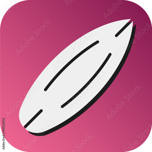 Surfboard Vector Glyph Gradient Background Icon Design