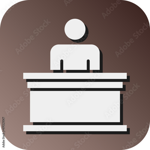 Panel of judges Vector Glyph Gradient Background Icon Design