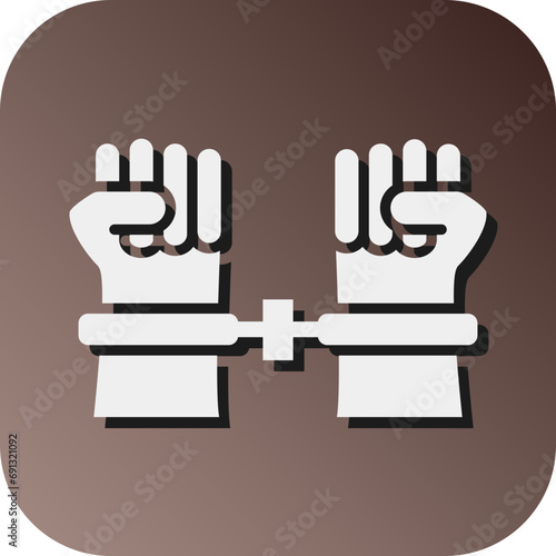 Arrested Criminal Vector Glyph Gradient Background Icon Design
