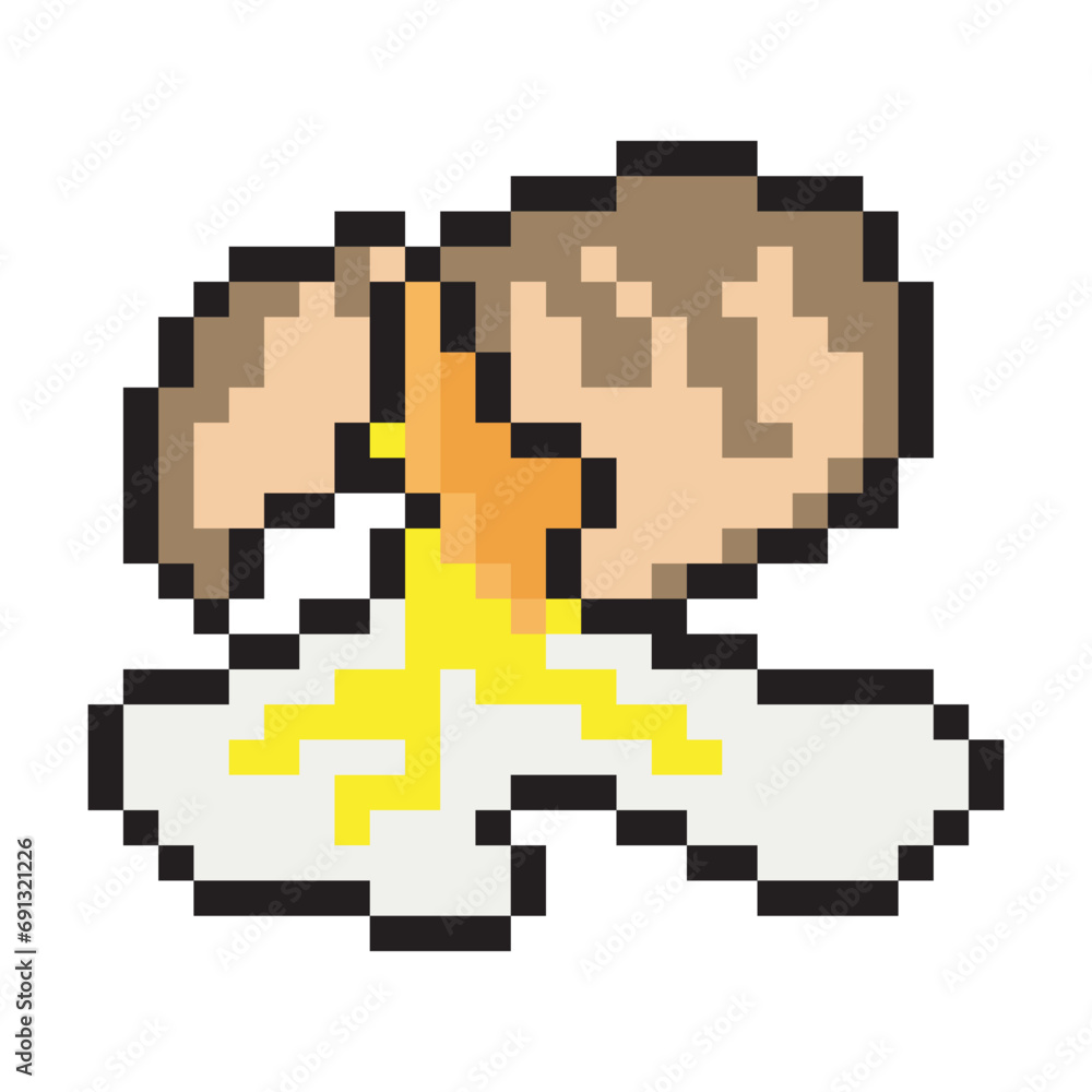 Broken egg with pixel art design Broken egg with pixel art design