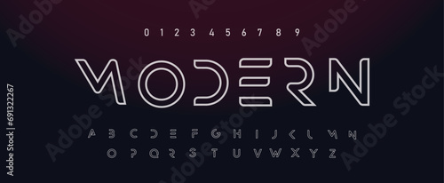 Abstract minimal modern alphabet fonts. Typography technology vector illustration photo