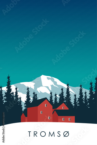Tromsø Norway travel poster.