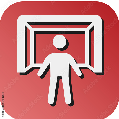 Goalie Vector Glyph Gradient Background Icon Design