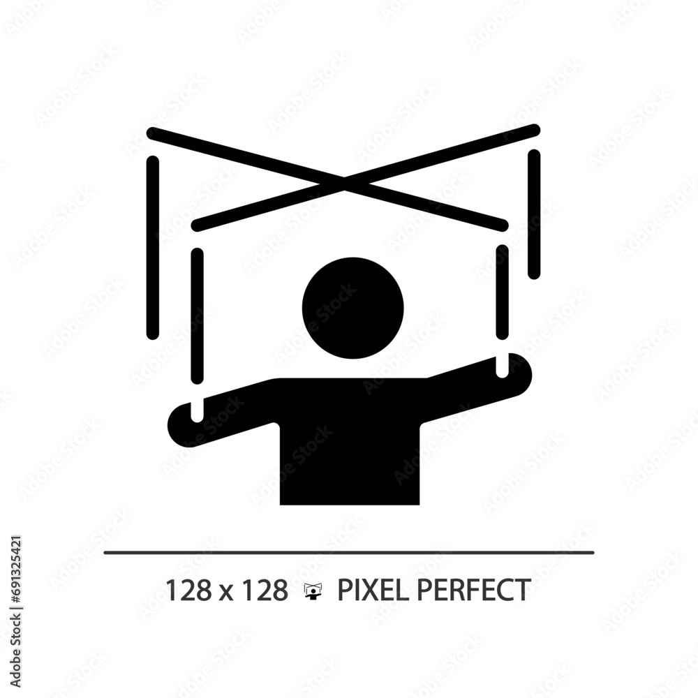 2D pixel perfect glyph style manipulation icon, isolated vector, silhouette illustration representing psychology. 2D pixel perfect glyph style manipulation icon, isolated vector, silhouette illustration representing psychology.