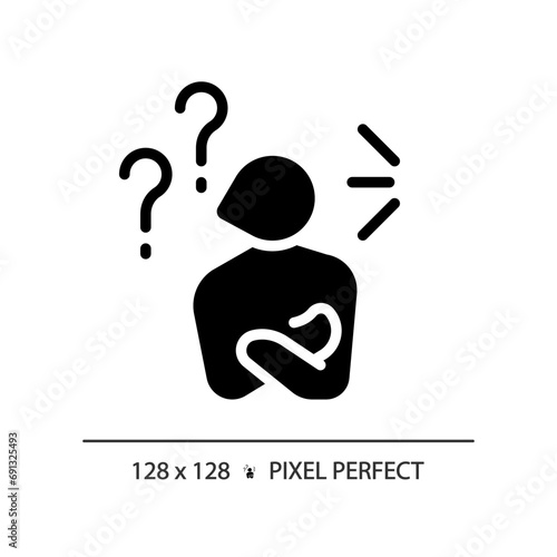 2D pixel perfect glyph style ignoring icon, isolated vector, silhouette illustration representing psychology.