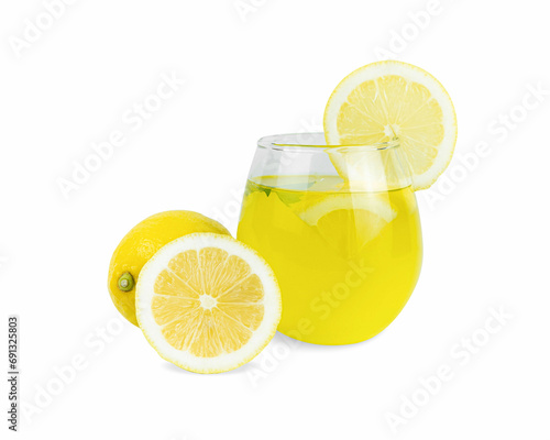 Lemon juice isolated on white background