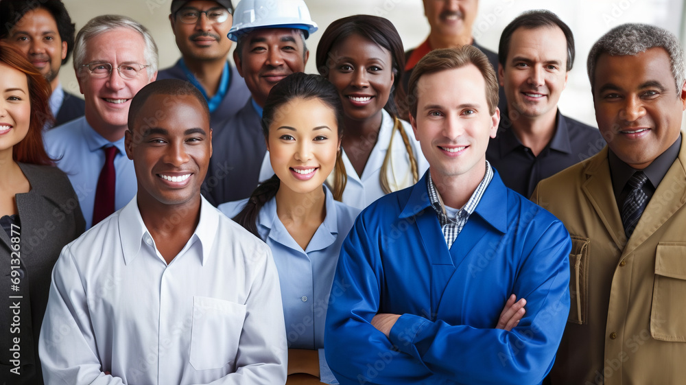 Diverse Multiethnic People with Different Jobs ,generative ai.