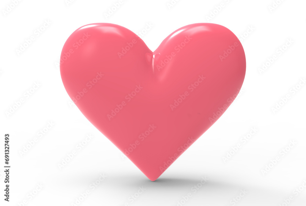 Vector realistic heart style isolated on transparent background_ red heart
