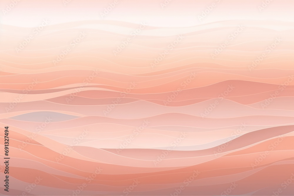Fototapeta premium Peach Fuzz color of the year 2024 abstract waves background. New 2024 trending Peach Fuzz color. Colour trend palette.